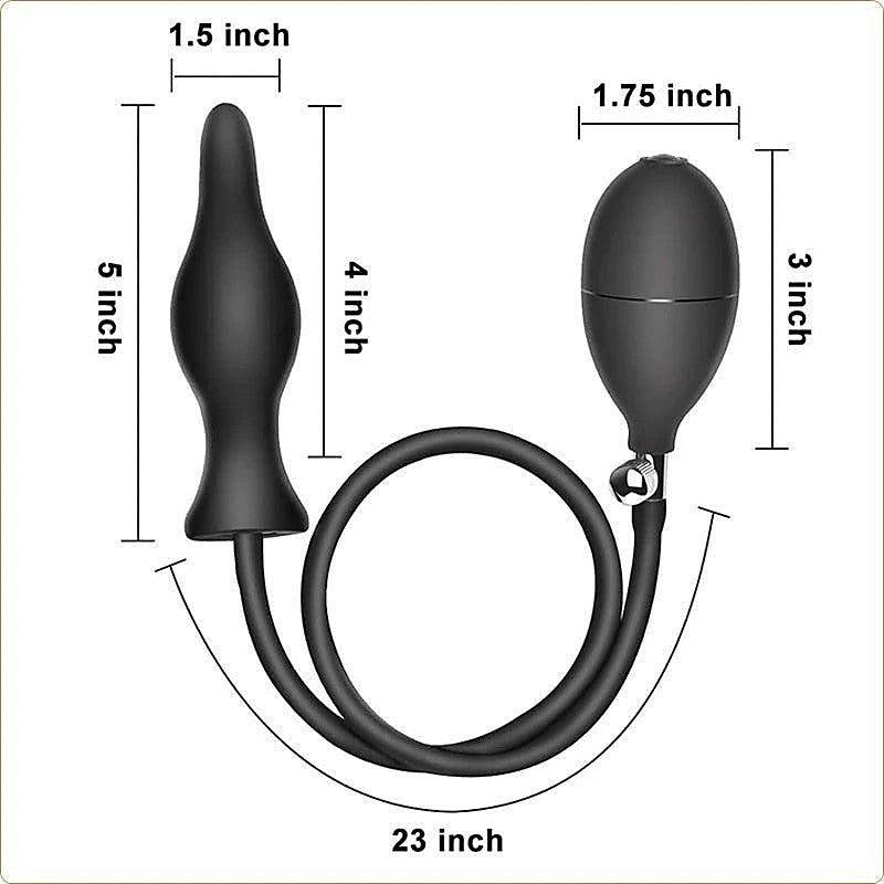 Dark Inflator Silicone Inflatable Dildo Anal Plug by BDStyle - Butt Plugs