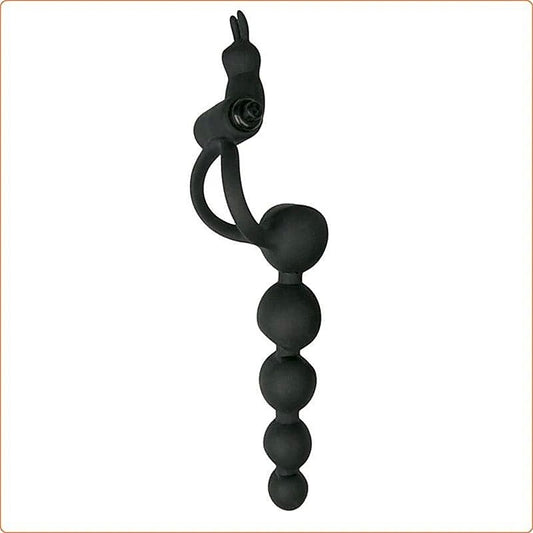 Anal Beads With Vibration Cock Ring - Anal Beads and Balls