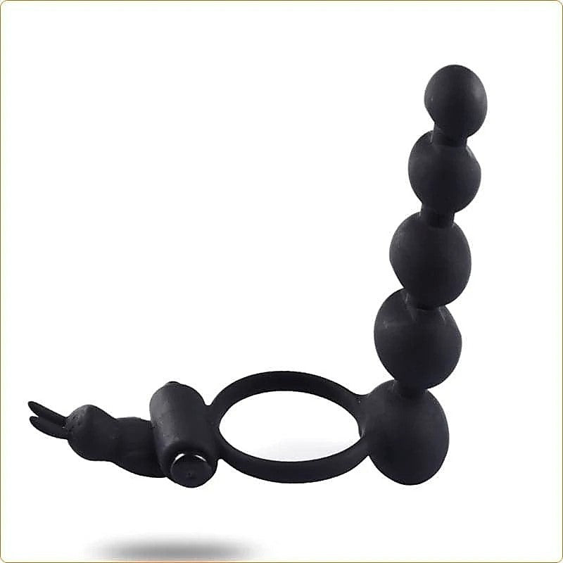 Anal Beads With Vibration Cock Ring by BDStyle - Anal Beads and Balls