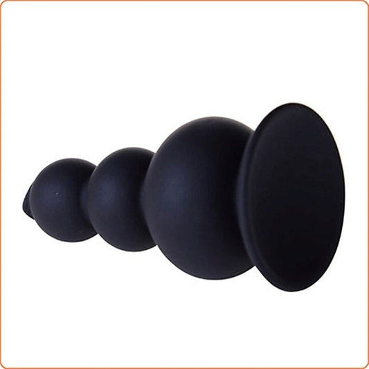 Suction 3 Silicone Ball Anal Beads Black