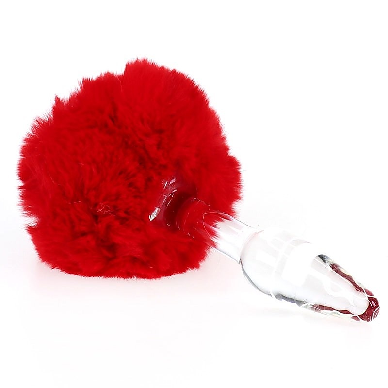 Bunny Tail Glass Butt Plug - Anal Beads and Balls