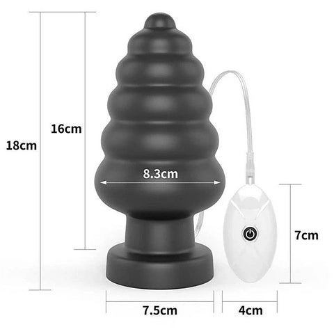King Sized 7 Inch Vibrating Anal Cracker Butt Plug - Butt Plugs