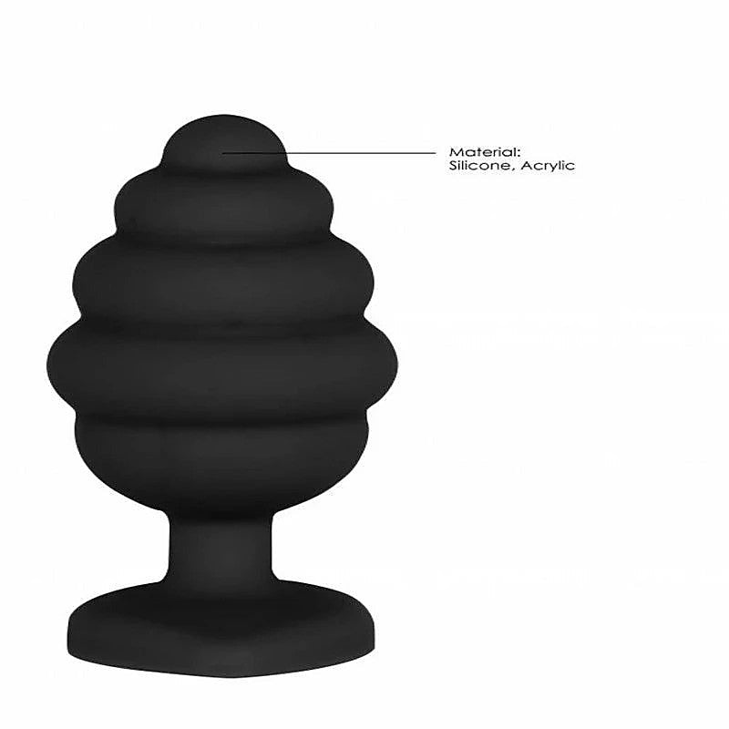 Large Ribbed Diamond Heart Shape Anal Plug by Shots Toys - Butt Plugs