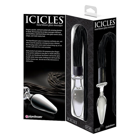 Pipedream Icicles No 49 Glass Butt Plug and Flogger