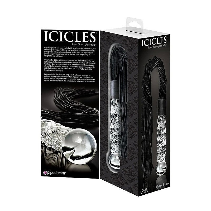 Pipedream Icicles No 38 Hand Blown Glass Whip - Anal Dildos