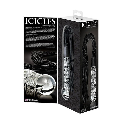 Pipedream Icicles No 38 Hand Blown Glass Whip - Anal Dildos
