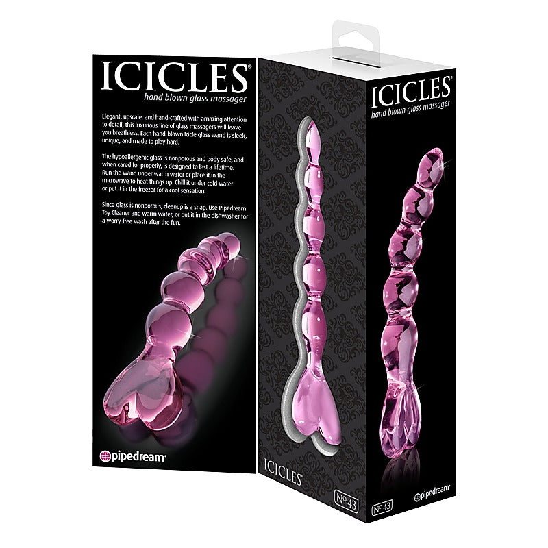 Pipedream Icicles No 43 Luxury Glass Anal Beads - Glass Sex Toys