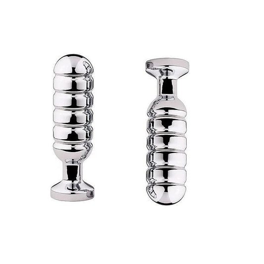 Luxurious Metallic Zone Ribbed Anal Toy - 3 Sizes - Butt Plugs