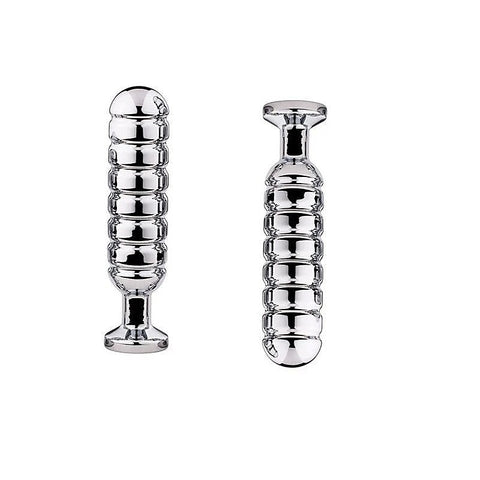 Metallic Zone Ribbed Anal Toy by NANMA Corporation - Butt Plugs