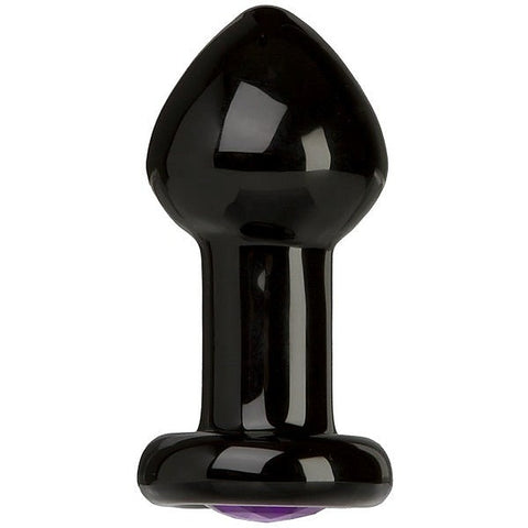 Black Rose Crystal Butt Plug by Doc Johnson - Glass Sex Toys
