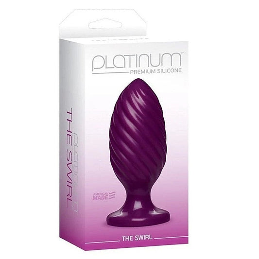 Doc Johnson Platinum The Swirl Silicone Anal Plug Purple - Butt Plugs