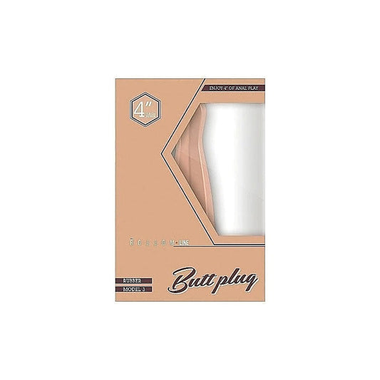 Bottom Line Rubber Butt Plug Flesh Model 3 4 inch - Butt Plugs