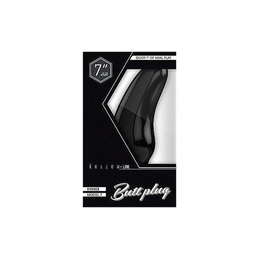 Bottom Line Butt Plug Model 7 Black 7 inch - Butt Plugs
