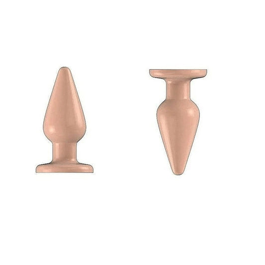 Bottom Line Rubber Butt Plug Flesh Model 2 Flesh - Butt Plugs