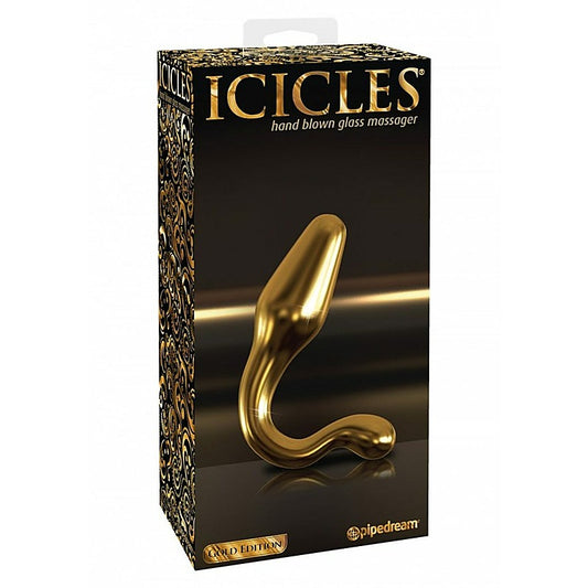 Pipedream Icicles Gold Edition G12 Glass Butt Plug - Glass Sex Toys