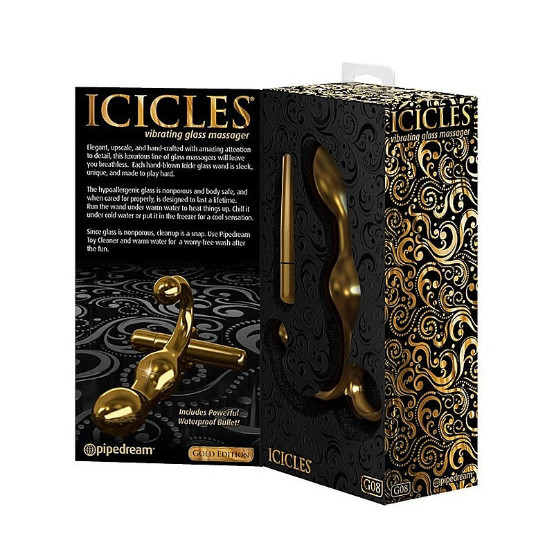 Icicles Gold Edition G08 Prostate Play Massager - Glass Sex Toys