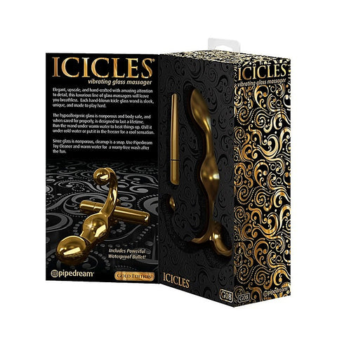 Icicles Gold Edition G08 Prostate Play Massager - Glass Sex Toys