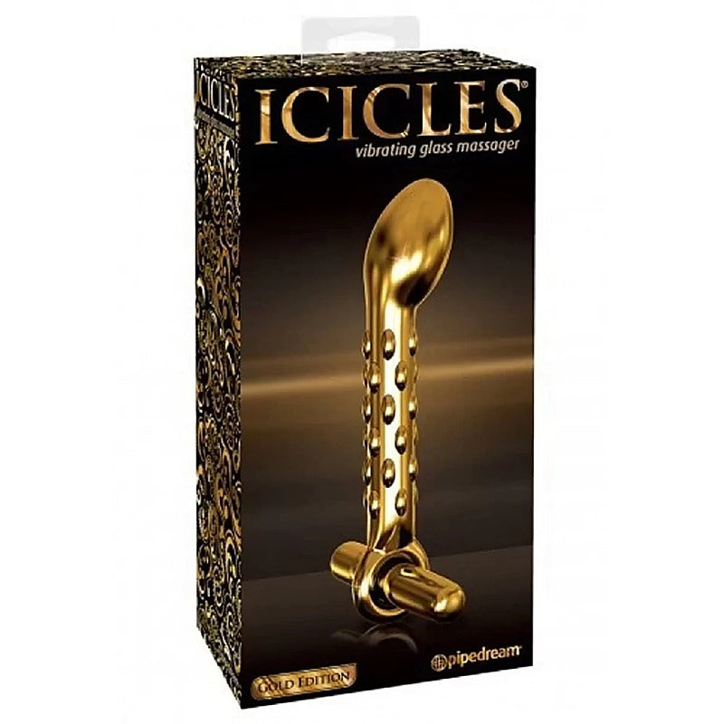 Icicles Gold Edition G07 Glass P-Spot Vibrator - Glass Sex Toys