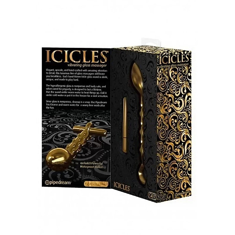 Icicles Gold Edition G07 Glass P-Spot Vibrator - Glass Sex Toys