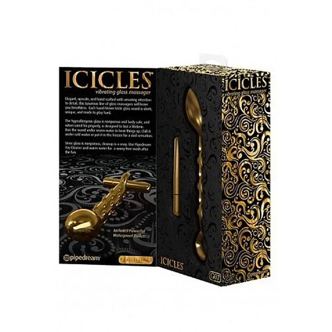 Icicles Gold Edition G07 Glass P-Spot Vibrator - Glass Sex Toys