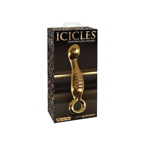 Pipedream Icicles Gold Edition G04 Glass Dildo - Anal Dildos