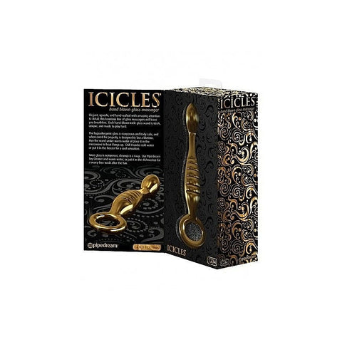 Pipedream Icicles Gold Edition G04 Glass Dildo - Anal Dildos