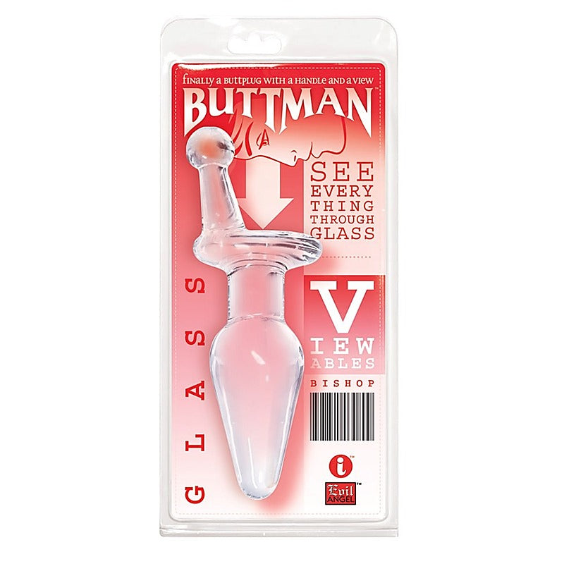 Buttman's Viewable Glass Butt Plug Bishop by Icon Brands - Glass Sex Toys
