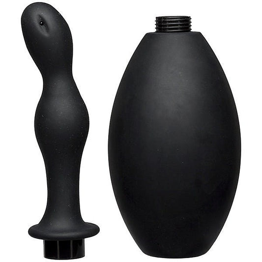 Kink Flow Flush Silicone Anal Douche & Accessory Black