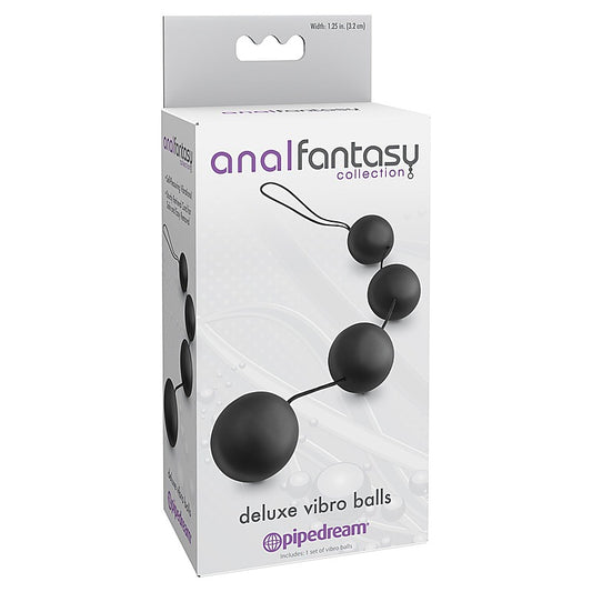 Anal Fantasy Collection Deluxe Vibro Anal Balls Black - Anal Beads and Balls