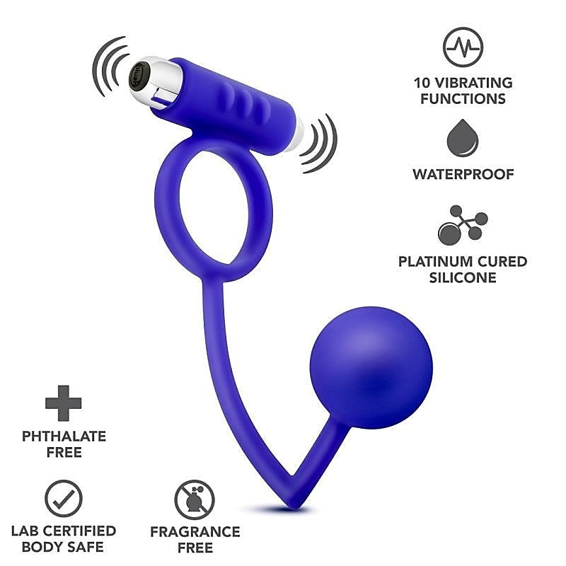 Penetrator Anal Ball with Vibrating Cock Ring - Anal Beads and Balls