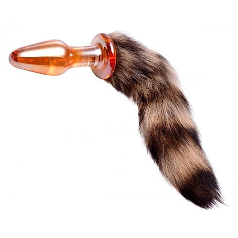 Faux Fox Tail Glass Anal Plug - Glass Sex Toys