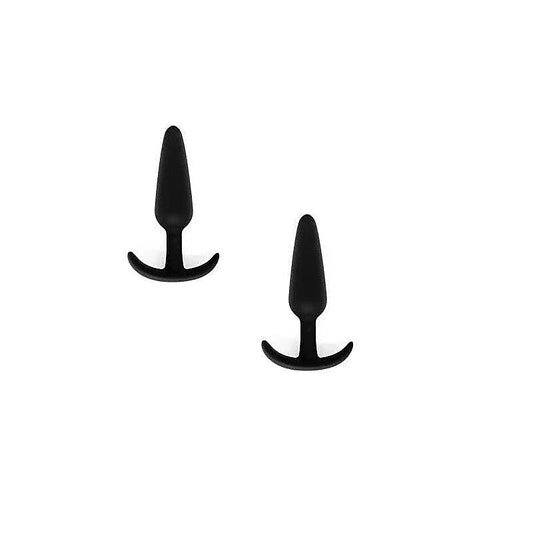 Smiling Butt Plug 3.5in / 8.9cm Silicone Black - Butt Plugs