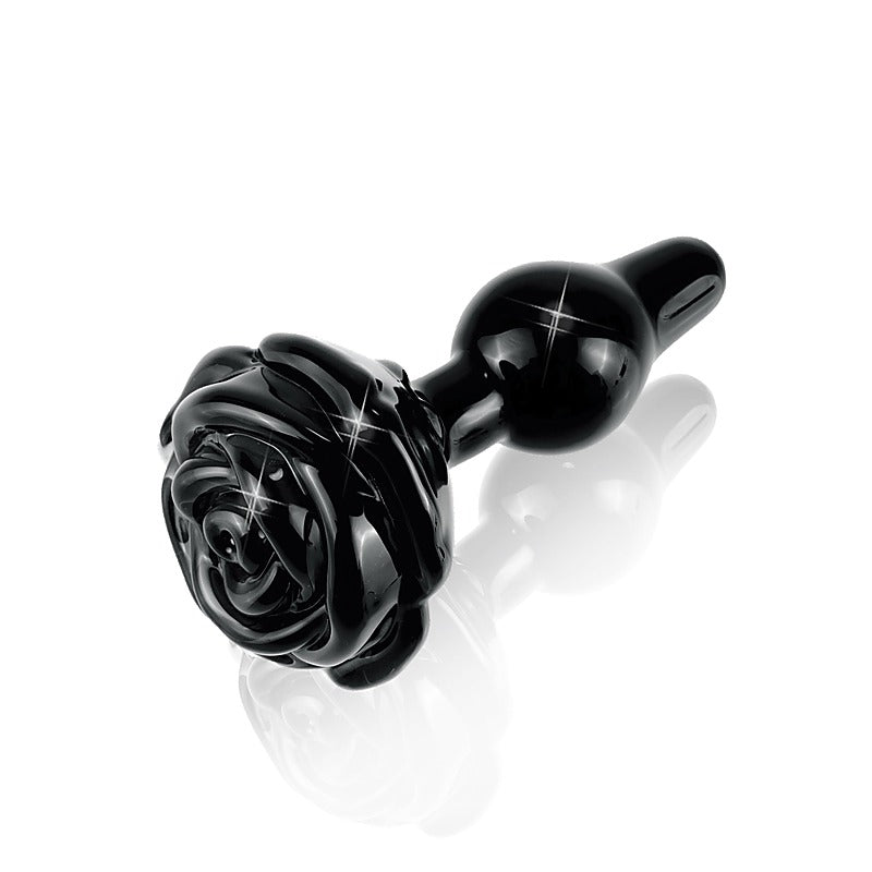 Pipedream Icicles No 77 Rose Shaped Glass Anal Plug - Glass Sex Toys