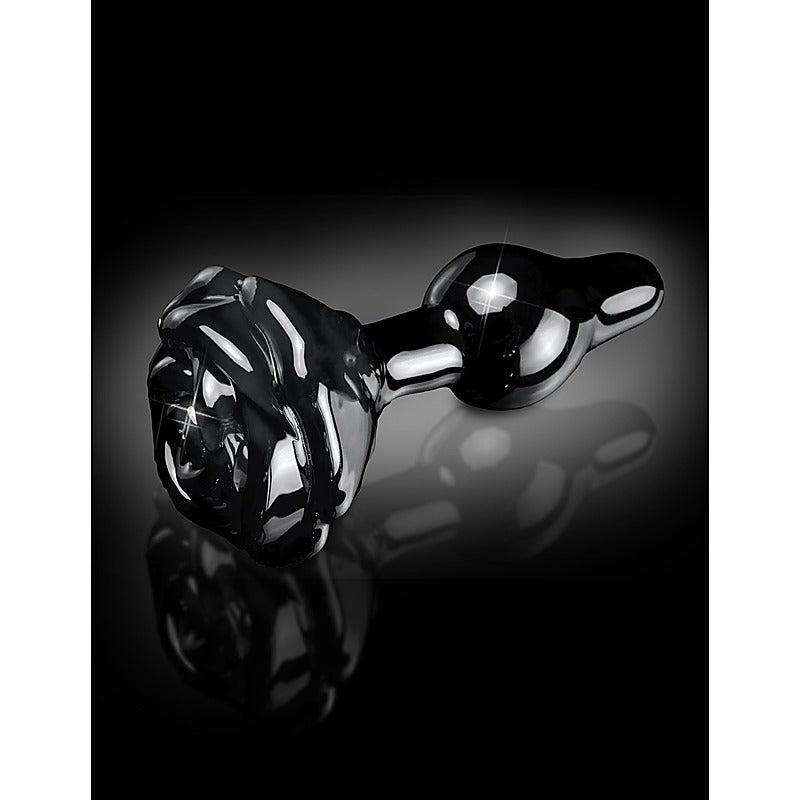 Pipedream Icicles No 77 Rose Shaped Glass Anal Plug - Glass Sex Toys