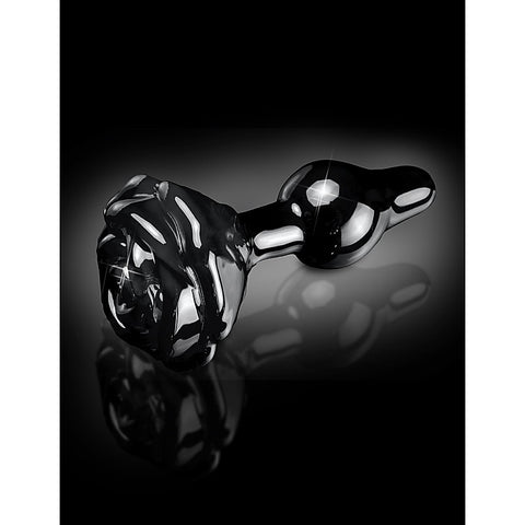 Pipedream Icicles No 77 Rose Shaped Glass Anal Plug - Glass Sex Toys