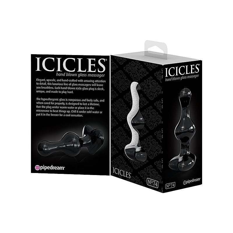 Pipedream Icicles No 74 Hand Blown Glass Butt Plug - Glass Sex Toys