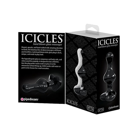 Pipedream Icicles No 74 Hand Blown Glass Butt Plug - Glass Sex Toys