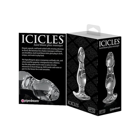 Icicles No. 72 Luxury Glass Butt Plug by Pipedream - Glass Sex Toys
