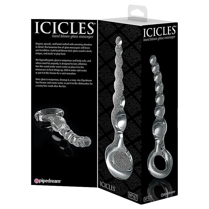 Icicles No 67 Glass Anal Beads Massager - Glass Sex Toys