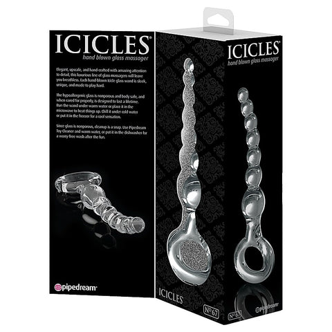 Icicles No 67 Glass Anal Beads Massager - Glass Sex Toys