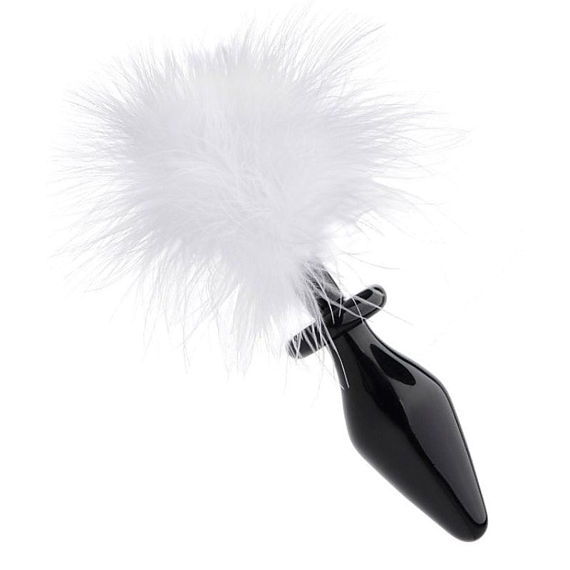 Fluffer Bunny Tail Glass Anal Plug - Glass Sex Toys