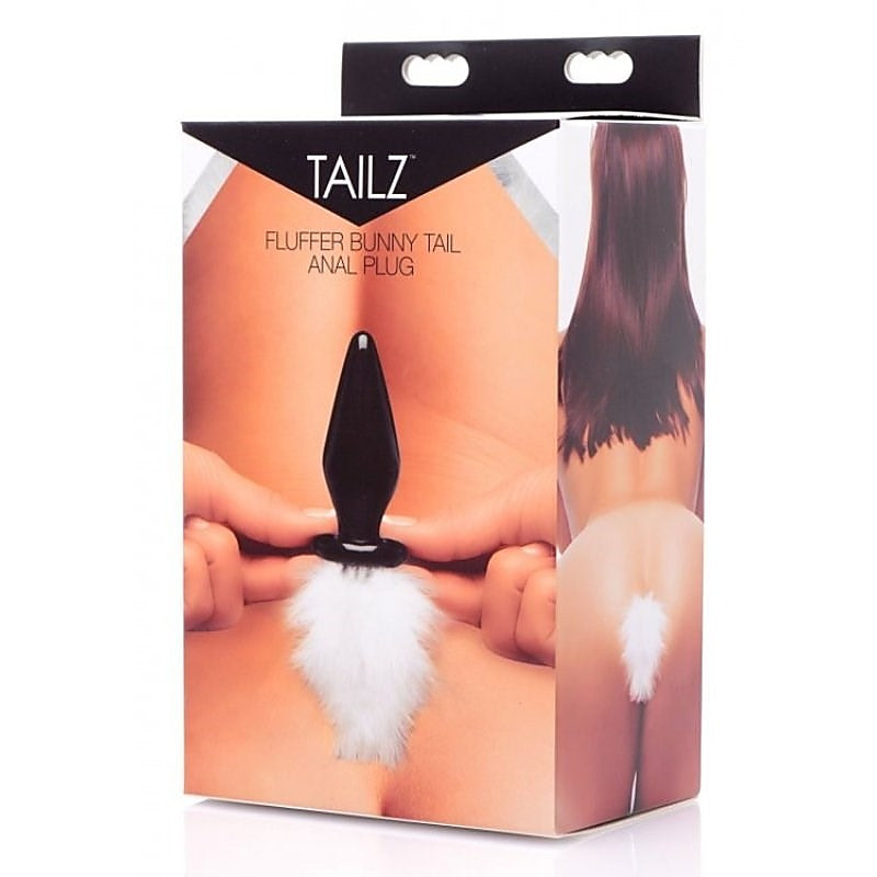 Fluffer Bunny Tail Glass Anal Plug - Glass Sex Toys