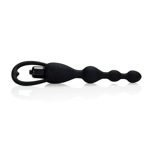 Silicone Vibrating Pleasure Anal Beads Black