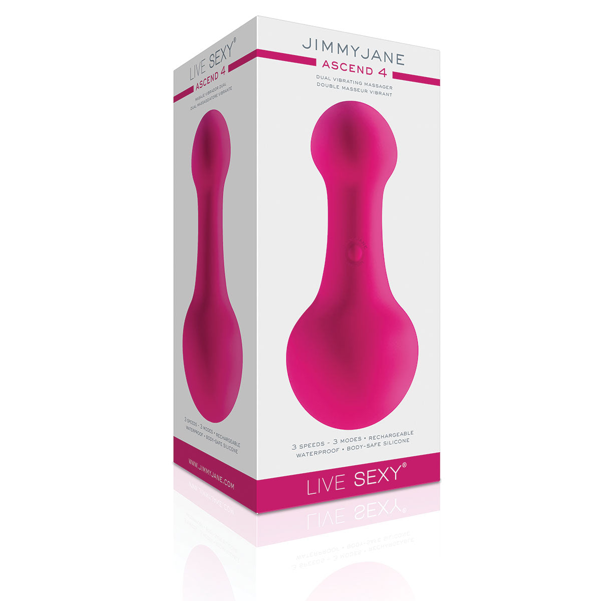 Jimmyjane Live Sexy Ascend 4 Dual Vibrating Massager Pink Personal Massagers