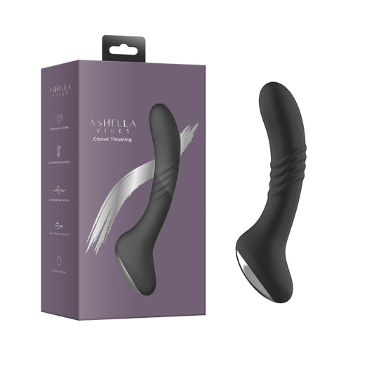 Ashella Vibes Classic Thrusting G Spot Stimulator Black G-Spot Vibrators