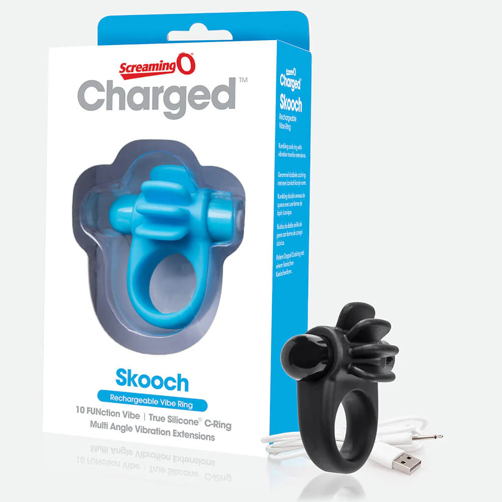 Charged Skooch 10 Functions Vibrating Mens Cock Ring Vibrating Cock Rings