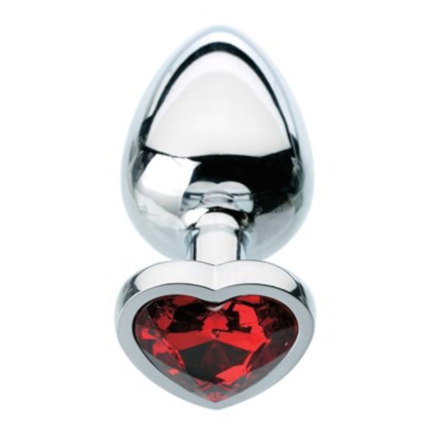 Adam & Eve Metallic Butt Plug with Red Heart Gem Base Butt Plugs