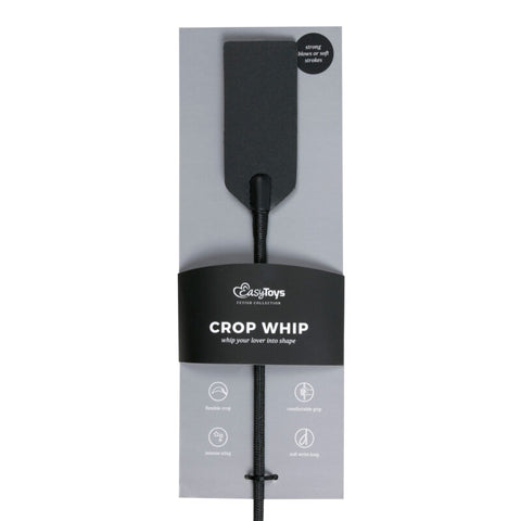 Easy Toys Fetish Collection Rectangle BDSM Crop Whip Black - Whips And Crops