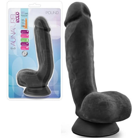 Au Naturel Bold Pound Realistic Dildo Black 8.5 Inch - Realistic Dildos