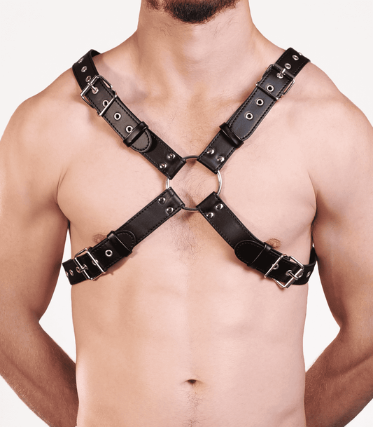 Berlin Baby PU Leather Half Body Bondage Brace - Cuffs And Restraints